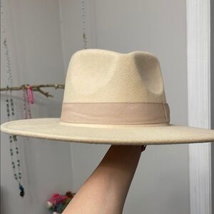 Cream Wide Brim Hat